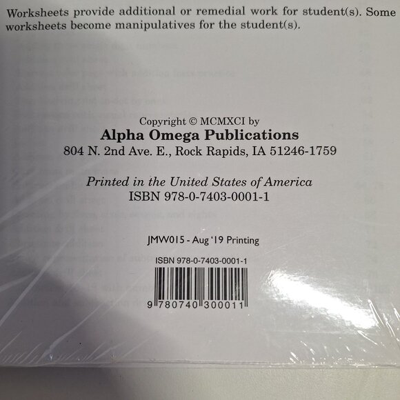 Horizons Mathematics 1 Student Worksheet Packet 2019 Printing - Picture 3 of 7